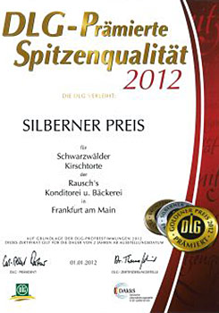2012 - DLG-prämiert - Silberner Preis - Schwarzwälder Kirschtorte